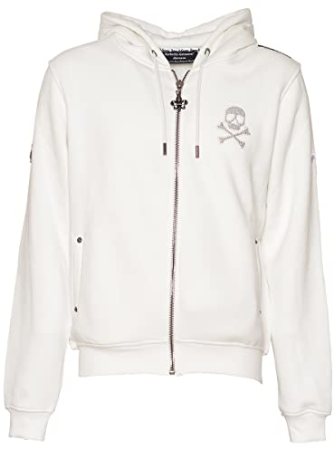 Roberto Geissini Herren Sweatjacke - Bones - Off White 2XL