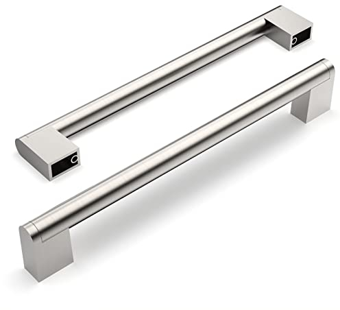 Amerdeco 10 Stück Möbelgriffe Edelstahl Gebürsteter Nickel Schrankgriffe Küchengriffe 192mm Lochabstand Schubladen Griffe Schubladengriffe Griffe für Küchenschränke Kleiderschrank UK0038