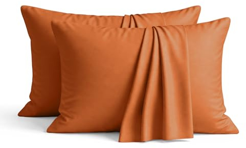 AMEHA 100% Brushed Microfiber Rust Pillow Cases 2 Pack (Pillows Not Included), Super Soft Standard Pillow Cases | Hotel Quality Pillow Covers, 50x75 cm,