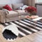 MY-RUG Fleckerlteppich 160 x 230 cm - Schwarz Weiß gestreift, handgewebt, recycelte Baumwolle als Flickenteppich und Wendeteppich, moderner Chindi Teppich Aarav Kelim Teppich