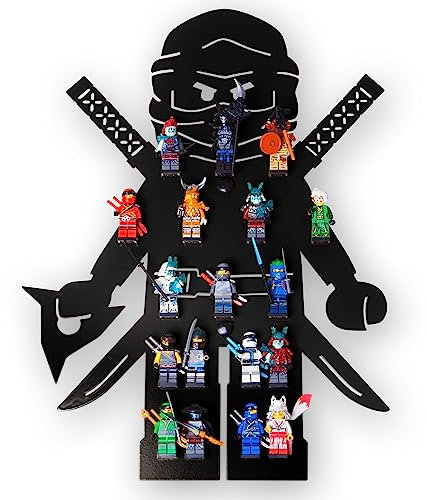 moin minis Children's Room Shelf for 18 Mini Figures Compatible with Lego Ninja Figures Storage Shelf Display Case Shelf Wall Shelf Organiser System Collectible Display Case