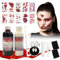 100ml Faux Sang,60ml Latex Liquide avec Éponge de Maquillage et Spatule,10 Tatouages ​​d'halloween,15mm Dent de Vampire,Maquillage Halloween Zombie Vampire pour Enfants et Adultes(B)