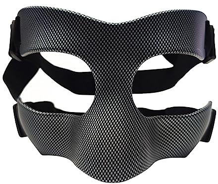 harayaa Nasenschutz, Gesichtsschutz, Sport-Gesichtsabdeckung, langlebiger Gesichtsschutz, verstellbare Gesichtsmaske für Unisex, Fußball, gebrochene Nase, Schwarzes Band