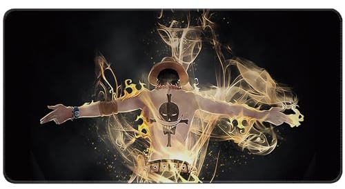 Tappetino Mouse One Piece Rufy xxl, Anime One Piece Accessori Mouse Pad, Tappetino Mouse Gaming, Base Antiscivolo, 100% Waterproof e con Rifiniture di Qualità 90x40cm, Laptop PC Gioco Mousepad
