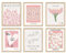 Lilbitty 6 Stück Rosa Blumenmarkt-Wandkunstdrucke, abstrakte Matisse-Wanddekoration, ästhetisch, bunte Ausstellungsposter, Wandkunst, Blumenbilder (20 x 25 cm)