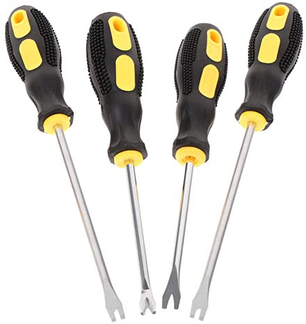 CAXUSD 4-inch Upholstery Staple Remover and Tool Set Multifunctional Metal Pry Bar U, V, Straight and Bent Heads for Removing Staples Nails, and Tacks for Carpentry and Furniture Repair