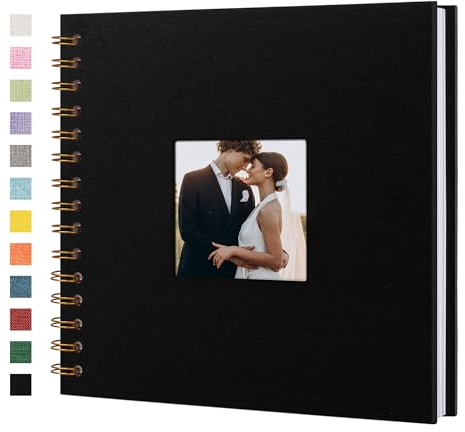 Yopih Fotobuch Scrapbook mit Leineneinband, 20 x 20 Cm Hardcover mit weißem Kraftpapier-Seiten, für Reisen Hochzeit Gästebuch Weihnachten Baby Shower (20 Blätter/40 Seiten)