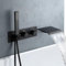 XJTNLB Duscharmatur Thermostat Unterputz Heiße und Kalte Wandmontage Wasserfall Badewannenarmatur Messing,Schwarz