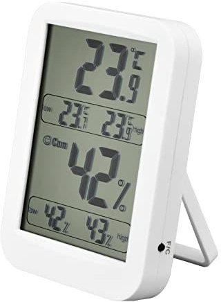 Thermomètre et Hygromètre Précis à Double Sonde, Capteur de Température et d'humidité en Temps Réel pour Serre de Terrarium de Reptiles, Matériau ABS Blanc, pour Maison, Jardin