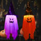 Halloween Deko Geist, 2 Stück Groß LED-Lichter leuchtender Geist mit Hexenhut, Halloween Geist Hängende Anhänger, Halloween Geist Windsäcke Mit Lichter, Hängende Geister-Dekoration für Halloween