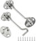 Flintronic Gancio Finestra, 2 Pezzi Gancio per Cabina, 6 Inch Gancio Chiusura Porta Gancio Finestra Chiavistello per Porta, per Finestra per Porta Scorrevole, Camera da Letto, Bagno- Argento