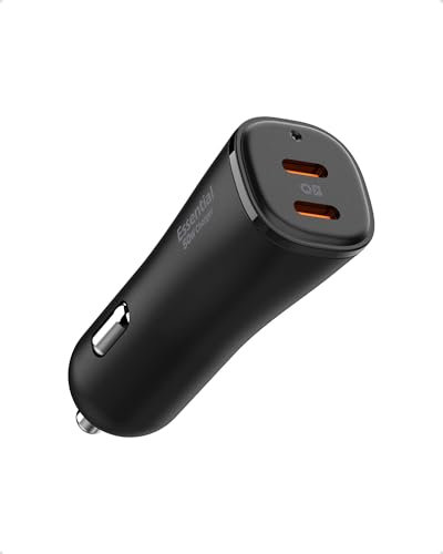 Spigen ArcStation Essential 50W Fast PD PPS PD 3.0 QC 3.0 USB C 12V Dual Port Socket Cigarrette Lighter Car Adapter Charger for iPhone 16 15 Pro Max 16e Samsung Galaxy S25 Ultra Plus Pixel 9a 9