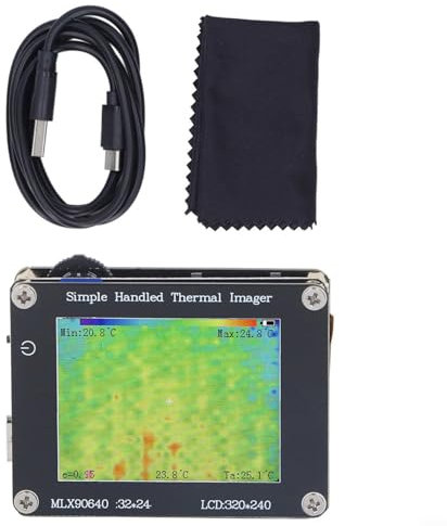 Sandyseptember Telecamera termica a infrarossi, termocamera ricaricabile, con schermo da 2 pollici, per casa, lavoro sul campo e uso esterno