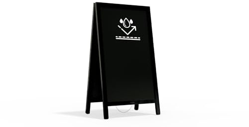 ALLboards Kundenstopper mit Kreideoberfläche, wasserfest 78×44 cm, SCHWARZ