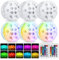 GAOUTO Lot de 6 lumières LED avec télécommande, lumière LED submersible, télécommande multicolore RVB, éclairage sous-marin, pour piscine, vase, spa, aquarium, étang, jacuzzi, décoration de fête