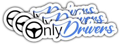 3Pcs Only Drivers Sticker Steering Wheel Riding OnlyDrivers Driver Stickers Gift for New Drivers Taxi Trucker Driving Crew Car Lovers Delivery Cars Decal for Laptop Water Bottle Toolbox Phone Case 3