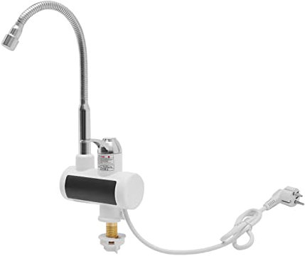 Elektrischer Wasserhahn Küche, Bad, Spüle 220V Heißwasserhahn 360° Drehbarer Smart Heater 3000W Durchlauferhitzer Wohnwagen Edelstahl Wasserboiler Temperaturanzeige Heiß- Und Kaltwasserhahn