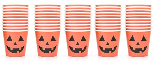 Yaure Joy 50 Stück Halloween Schnapsbecher Kürbis 57 ml Papier Einweg-Schnapsgläser Mini-Partybecher für Halloween Party Trinkzubehör