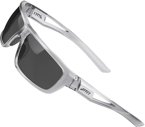 ATTCL Occhiali da sole polarizzati sportivi da uomo, per ciclismo, guida, pesca, protezione UV 100%, UV400, CAT 3 CE, C15-touqianhui/Grigio (non specchiato), Medium