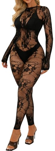 Buitifo Dam fisknät kroppsstrumpor plusstorlek grenlös bodysuit sexiga tights mjuka nattkläder underkläder.