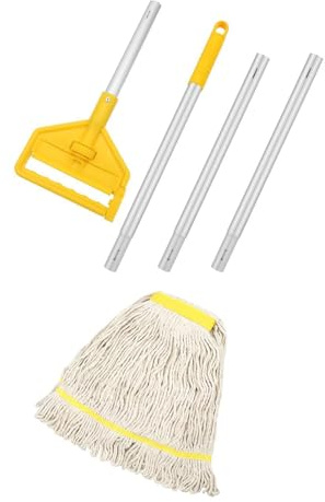 Ksikdeg Professional Floor Mop For Wood Surfaces High Absorbent Cotton String Cleaning With Ergonomic Handle Home Essential Household With Ergonomic Handle