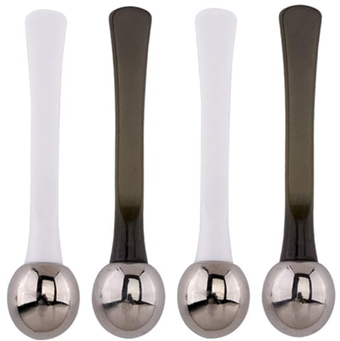 GAROZATION Cuillère de Massage en Alliage de Zinc 4pcs, Applicateur Facile à Utiliser pour Crème Yeux, Réduit les Poches, Spatule Visage pour Massage Délicat des Paupières