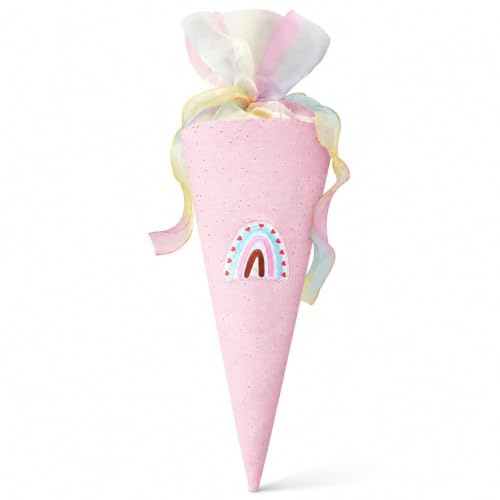 JazRvr 1 Stück Rosa Schultüte für die Einschulung, große Zuckertüte als Geschenk für Mädchen, Geschwister und Studenten