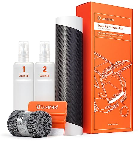 Luxshield Ladekantenschutz Folie für Skoda Octavia Combi RS 3 (III) 5E I 2012-2020 - Stoßstangenschutz, Kratzschutz, Lackschutzfolie - Carbon Schwarz