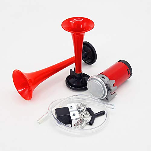 YIYDA Autohupe Air Horn Lufthupe 135DB Lautsprecher LKW-Hupe Doppelton laute Autohupen Kit Zwei Trompeten enthalten hohe tiefe Töne und Kompressorluftpumpe Car Horn für jedes 12V LKW SUV Boot usw