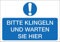 Indigos UG Aufkleber Bitte klingeln und warten - 210 mm x 148,5 mm - Hotel, Firma, Schutz, Kita, Arzt, Praxis - Sicherheit - Warnung
