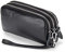 FORRICA Portefeuille Femmes Élégant en Cuir Véritable Léger Porte Monnaie Grande Capacité Porte Monnaie Fille Fermeture Éclair Portefeuilles avec Bracelet Noir