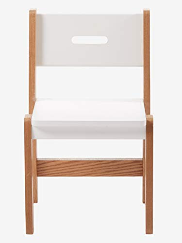 Vertbaudet Kindersitz, 30 cm, Linie Architekt, Weiß/Holz