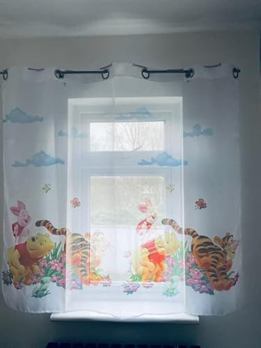 Voile-Vorhänge Winnie Puuh mit Ösenringen, 75 cm, 150 Stück