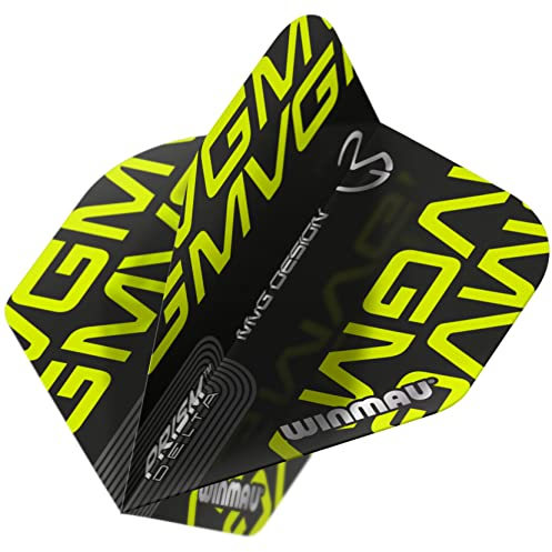WINMAU Prism Delta Michael Van Gerwen MvG Black Extra Thick Dart Flights - 1 Set per Pack (3 Flights in total)