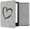 kwmobile Hülle kompatibel mit Amazon Kindle Paperwhite 11. Generation 2021 - Filz Stoff eReader Schutzhülle Cover Case - Herz Brush Schwarz Hellgrau
