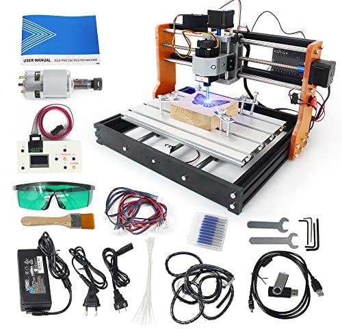 CNCTOPBAOS 3018-PRO 2 in 1 CNC Router Mini Engraver Machine con modulo, finecorsa XYZ e E-Stop, controllo GRBL 3 assi fai da te incisione fresatura taglio legno PVC PCB acrilico con controller offline