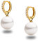Creolen für Damen, 12 mm, mit 8,5–9 mm runder Süßwasser-Zuchtperle, austauschbarem Charm und Zirkonen für Woman Secret & You – Vermeil-Gold
