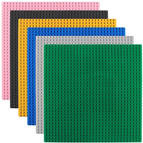 StarryTiger Lot de 6 Plaques de Base Classiques, Compatible Avec Toutes Marques, Mutlicolore pour Jeux de Construction Créatifs, Jouets Éducatifs, 25,5 x 25,5 cm