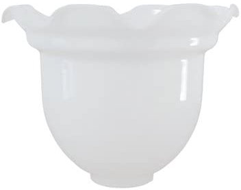 LTDE Tulipa de cristal opal blanco brillo LEUCOJUM 13x17cm con apertura de 5cm