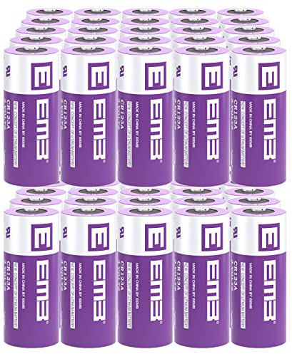 EEMB CR123A 3V Batterie au Lithium CR17345 CR123 Non Rechargeable Haute Performance avec Protection PTC pour appareils Photo Lampe de Poche Jouet Alarme capteurs intelligents et Plus