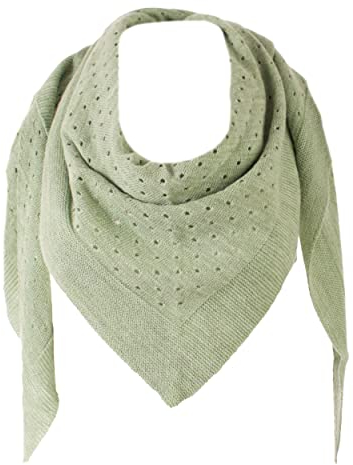 FASHION YOU WANT 3Eck Schal mit Löchern schal-tuch damen dreieckstuch groß UNI Farben kuschelig Wolle MADE IN ITALY (mint)