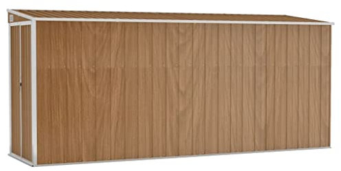 Capanno Giardino a Parete Marrone 118x382x178cm Acciaio Zincato