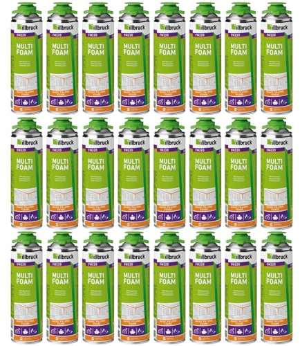 FM220 Bauschaum Montageschaum Pistolenschaum Multischaum Fensterschaum hohe Schalldämmung Wärmedämmung 500ml Kombisets (ohne Reiniger/ohne Schaumpistole, 24x 500ml)