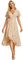 Ever-Pretty Abito da Ospite Scollo A V Maniche A Volant Gonna A Trapezio Abiti Cerimonia Donna Eleganti Rosa Dorata 40