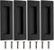 Malimali 4 Pack Stainless Steel Recessed Sliding Handles, 150mm Flush Door Hardware Finger Pulls for Pocket Closet Barn Door (Matte Black)