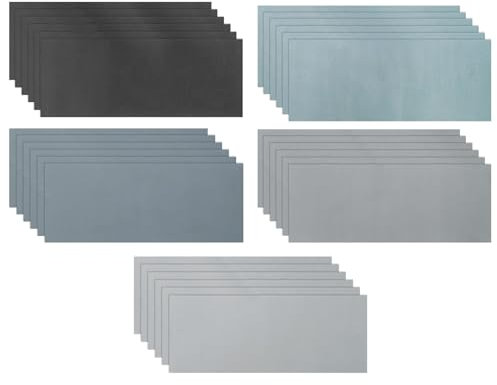sourcing map Lot de 30 feuilles de papier de verre 2000 3000 5000 7000 10 000 à grain élevé 22,9 x 9,1 cm en carbure de silicium pour finition du bois, ponçage du métal, polissage automobile