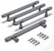 Bwintech 4 Pcs 181MM Grey Anodised Knurled Cabinet Handles,128MM Hole Centers Cupboard Knobs,Cupboard,Wardrobe,Drawer Handles