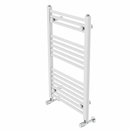 Warmehaus Contemporary Straight Bathroom Ladder Radiator Heated Towel Rail 800 x 500mm Towel Warmer Central Heating White