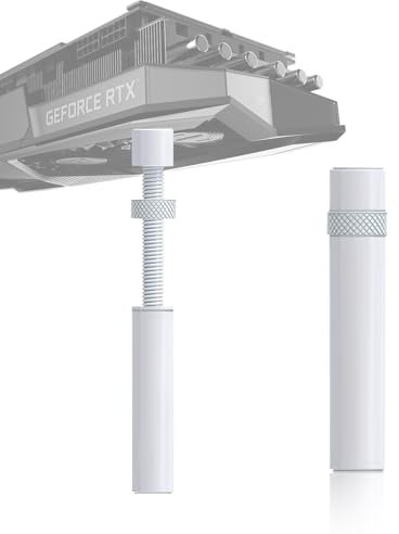 GPU Support Bracket, Adjustable Graphics Card Support 73-120MM Anti Sag Gpu Stand Bracket Aluminium Alloy GPU Brace with Rubber Pads and Magnetic Base for Graphics Video Card Stability (White L)