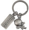 volumoon Keychain Cadeau, Porte-clés ange Gardien Smile, Anti-perte, Ange Porte-bonheur en Métal avec Coeur, Bijou de Sac pour Anniversaire, Voiture, Cade, Femme, Petite Amie (Argent Antique)